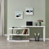 Sei Yates Multifunctional Corner L Desk With Shelves