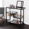 Sei Zephs Bar Cart Black With Smoked Mirror