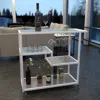 Sei Zephs Bar Cart White In White