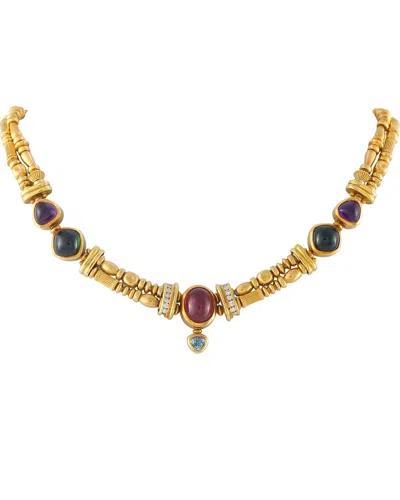 Pre-owned Seidengang 18k 0.30 Ct. Tw. Diamond & Gemstone Necklace (authentic Pre-loved)