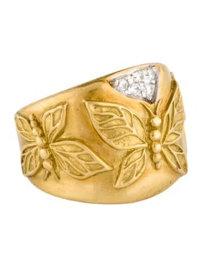 Pre-owned Seidengang 18k Diamond Butterfly Band In Multicolor