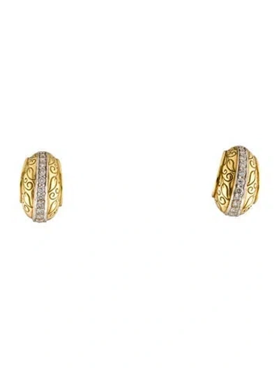 Pre-owned Seidengang 18k Diamond Earclips In Multi