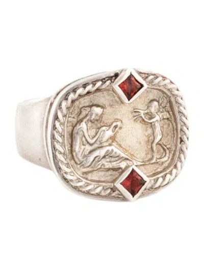 Pre-owned Seidengang Garnet Signet Ring In Multicolor