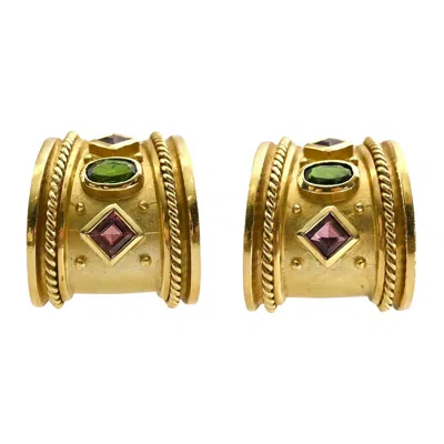 Pre-owned Seidengang Gold Earrings With Gemstones In Multi