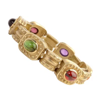 Pre-owned Seidengang Multistone Gold Link Bracelet