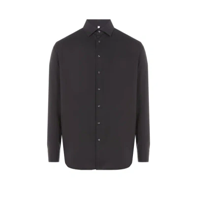 Seidensticker Chemise Droite En Coton In Noir
