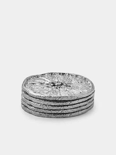 Seikado Orange Slice Pewter Coasters (set Of 5)