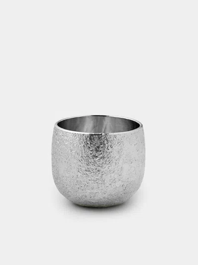 Seikado Tokkuri Textured Pewter Sake Cup In Silver