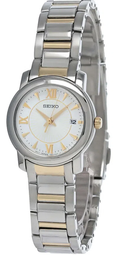 Pre-owned Seiko 26mm White Dial Two-tone Ss Women's Watch Sxdc21p1
