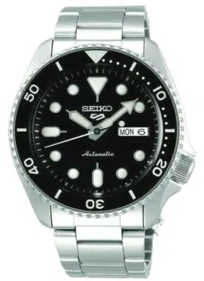 Pre-owned Seiko 5 Automatic 100m Black Face Men's Watch Srpd55k1