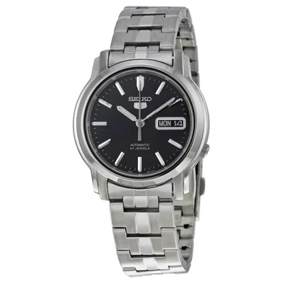 Seiko 5 Automatic Black Dial Men's Watch Snkk71k1 In Silver Tone/black