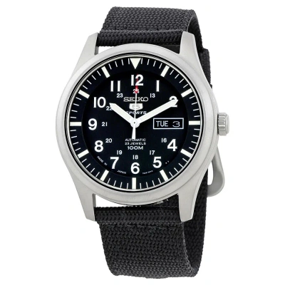 Seiko 5 Automatic Black Dial Men's Watch Snzg15j1 In Black / Blue