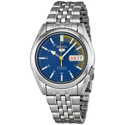 Seiko 5 Automatic Blue Dial Men's Watch Snk371 In Metallic