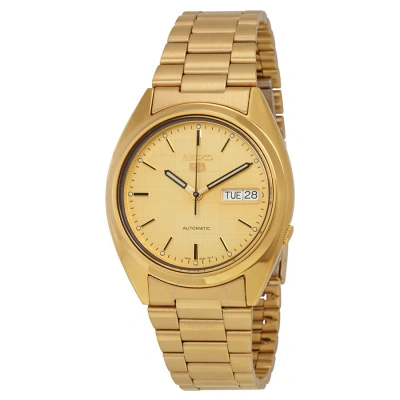 Seiko 5 Automatic Champagne Dial Men's Watch Snxl72 In Champagne / Gold / Skeleton