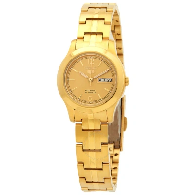 Seiko 5 Automatic Gold Dial Ladies Watch Syme02k1 In Gold / Gold Tone