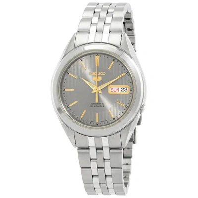 Seiko 5 Automatic Grey Dial Men's Watch Snkl19k1 In Gold Tone / Grey