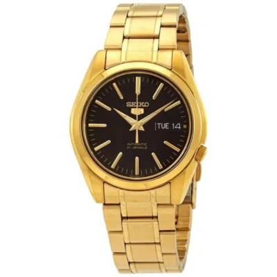 Pre-owned Seiko 5 Automatic Man Watch Snkl50k1 Snkl50 Gold Luminous Hands & Markers