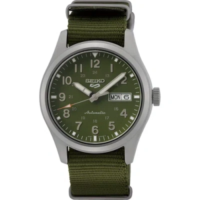 Pre-owned Seiko 5 Automatic Mechanical Watch Green Dial Srpg33k1 Usus