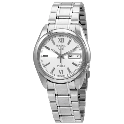 Seiko 5 Automatic Silver Dial Men's Watch Snkl51 In Metallic