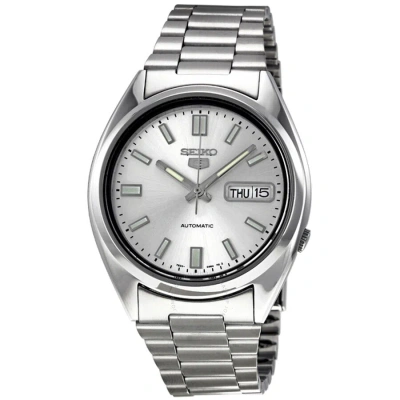 Seiko 5 Automatic Silver Dial Stainless Steel Men's Watch Snxs73 In Metallic