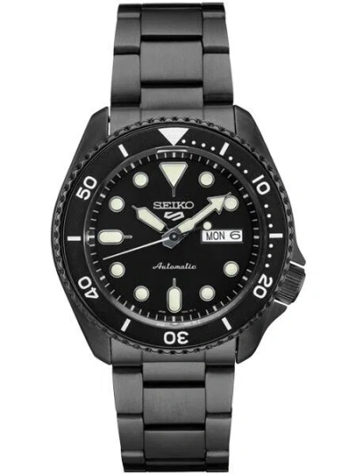Pre-owned Seiko 5 Black Dial Srpd65 Automatic Stainless Steel Watch