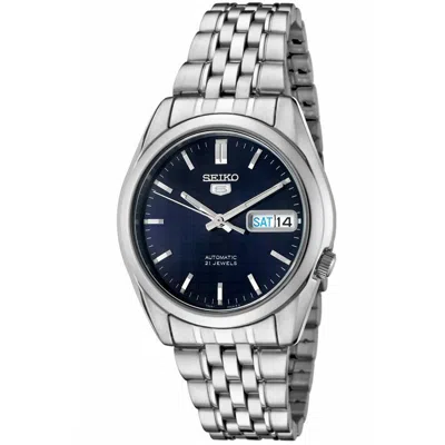 Seiko 5 Blue Dial Watch In Green