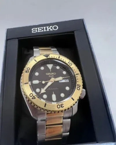 Pre-owned Seiko 5 Five Sport Automatic Two Tone Srpk24j8 Made In Japan (fedex 2 Day)