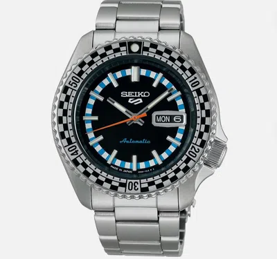 Pre-owned Seiko 5 Five Sports Srpk67 Automatic Watch Sunburst Black Dial Made In Japan