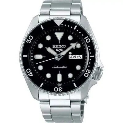 Pre-owned Seiko 5 Gents Automatic Divers Style Sports Watch Srpd55k1 Black Dial