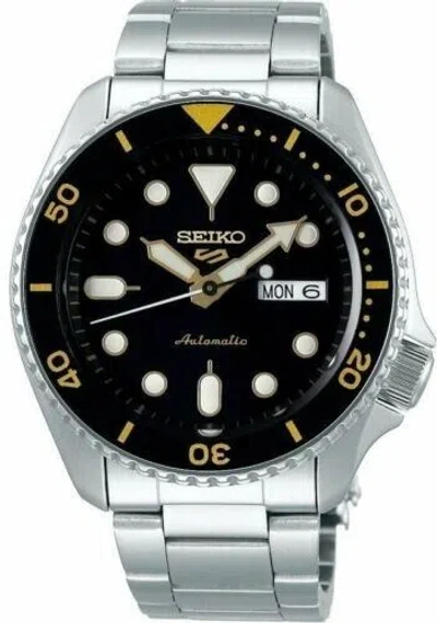 Pre-owned Seiko 5 Gents Automatic Divers Style Sports Watch Srpd57k1 Black Dial