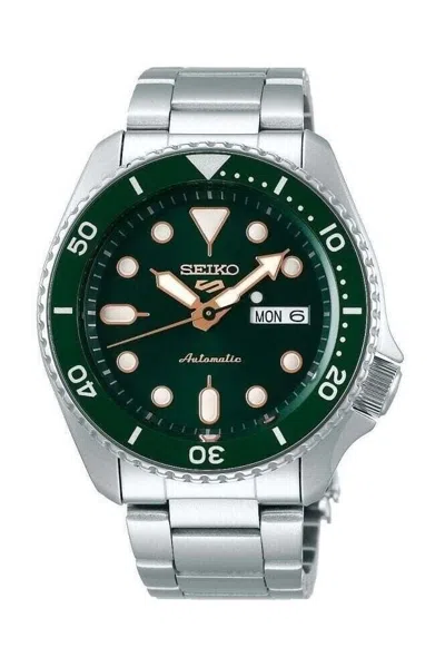Pre-owned Seiko 5 Gents Automatic Divers Style Sports Watch Srpd63k1 Green Dial
