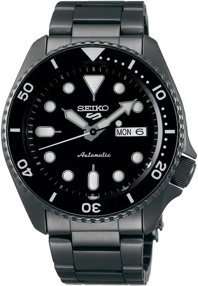 Pre-owned Seiko 5 Gents Automatic Divers Style Sports Watch Srpd65k1 Double Black Dial