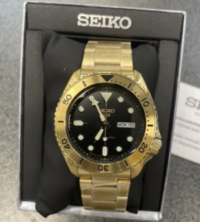 Pre-owned Seiko 5 Prospex Automatic Srpk18 Gold-tone Watch With Tag Made In Japan