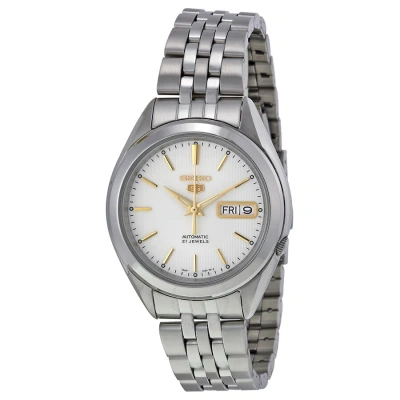 Seiko 5 Silver Dial Stainless Steel Men's Watch Snkl17 In Silver / Skeleton