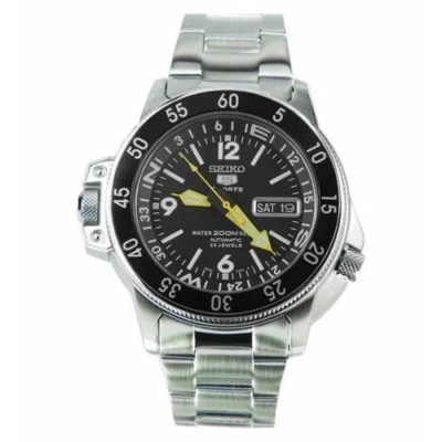 Pre-owned Seiko 5 Skz211k1 Sports Map Meter Atlas Black Automatic Hardlex 200m Men Watch
