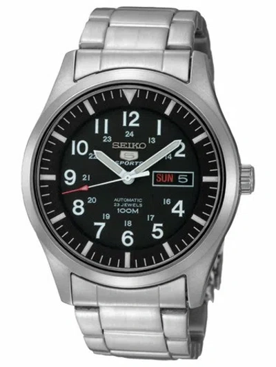 Pre-owned Seiko 5 Snzg13 Snzg13k1 Automatic Army Military Black Men's Watch Us4