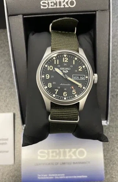 Pre-owned Seiko 5 Sport Automatic Nylon Strap Mid-size Watch Srpj85 Made In Japan