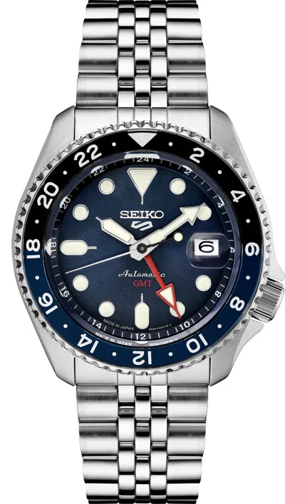 Pre-owned Seiko 5 Sport Ssk003 Blue Dial Gmt Automatic Brand In Box With Tags