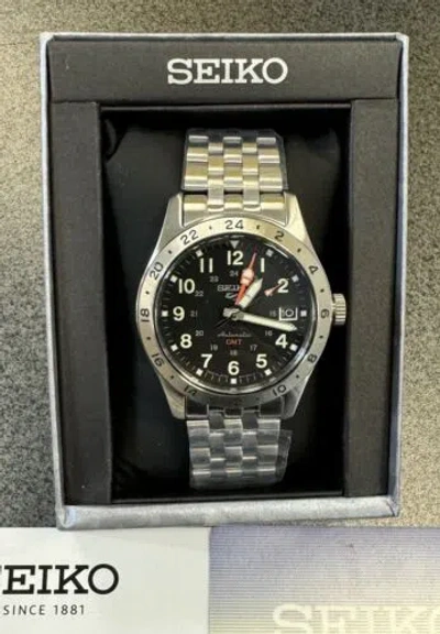 Pre-owned Seiko 5 Sport's Field Gmt Automatic Ssk023 Steel Bracelet Watch Made In Japan