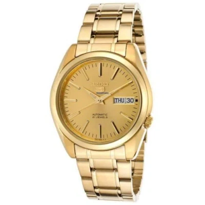 Pre-owned Seiko 5 Sport Gold Tone Automatic Mechancial Watch Snkl48k1 Usus