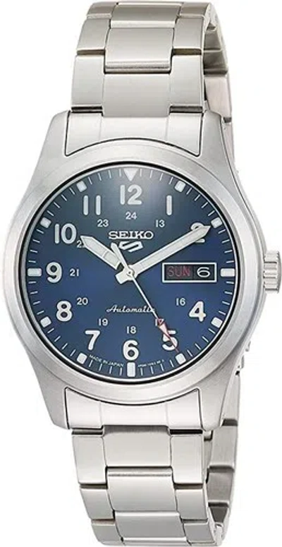 Pre-owned Seiko 5 Sport Sbsa113 Automatic Mechanical Blue Dial Stainless Steel Watch Men