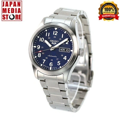 Pre-owned Seiko 5 Sport Sbsa113 Blue Dial Automatic Mechanical Stainless Steel Men Watch