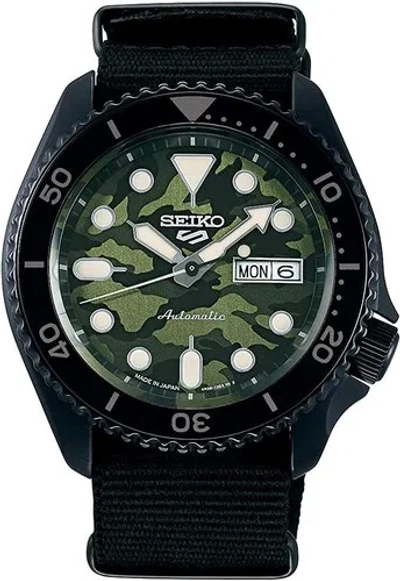 Pre-owned Seiko 5 Sport Sbsa173 Automatic Mechanical Camouflage Green Dial Watch Men Japan