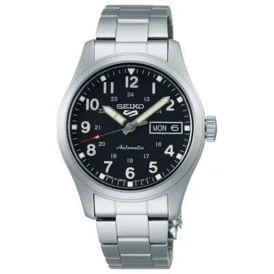 Pre-owned Seiko 5 Sport Sbsa197 Black Dial Automatic Mechanical Stainless Steel Men Watch