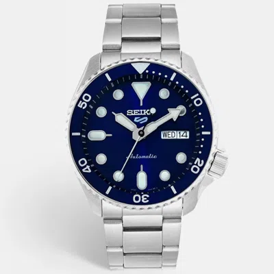 Pre-owned Seiko 5 Sport Srpd51k1 Blue Dial Stainless Steel Men's Wristwatch 42.50 Mm