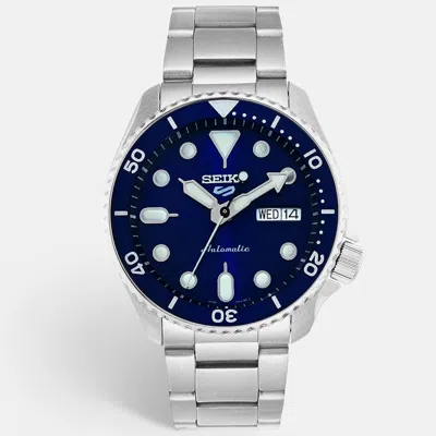 Pre-owned Seiko 5 Sport Srpd51k1 Blue Dial Stainless Steel Men's Wristwatch 42.50mm