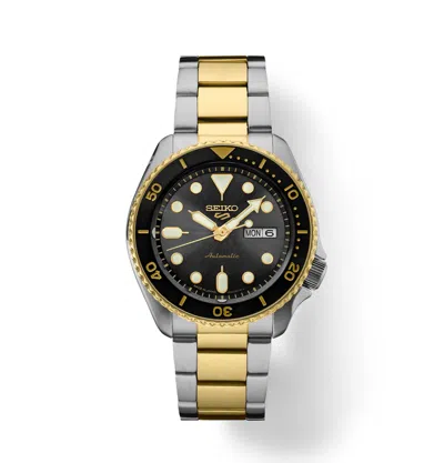 Pre-owned Seiko 5 Sport Srpk22 Two Tone Charcoal Gray Dail In Box Made In Japan