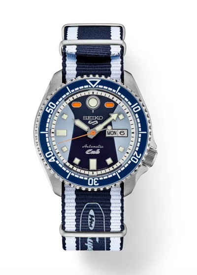 Pre-owned Seiko 5 Sport Srpk37 Super Cub Limited Edition Nylon Automatic Men's Watch