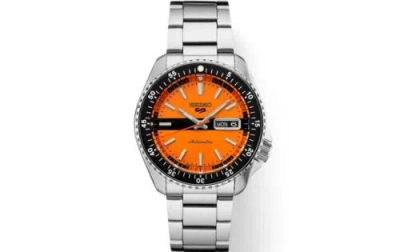 Pre-owned Seiko 5 Sports 55th Anniversary Special Edition  5 Sports Srpk11 In Orange , Black, Stalinless