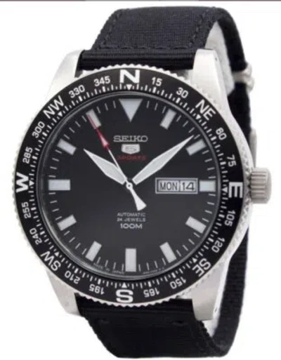 Pre-owned Seiko 5 Sports Automatic 24 Jewels Nylon Strap Men's Watch Srp667j1